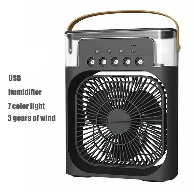 3 In 1 New Fan AIr Conditioner Household Small Air Cooler LED Night Light Portable Humidifier Air Adjustment Fan Office Home Fan - ZOOMNSTORE