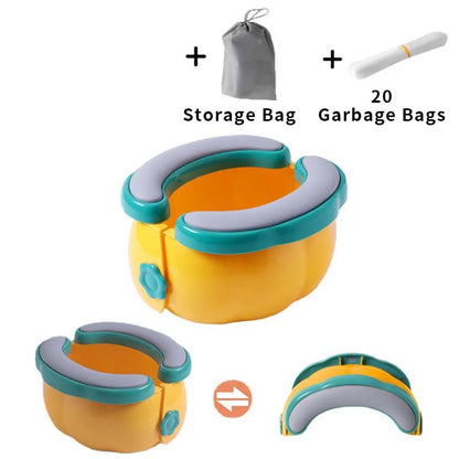 Portable Baby Potty – Foldable Kids Potty Training Seat With Storage Bag & Garbage Bags - ZOOMNSTORE