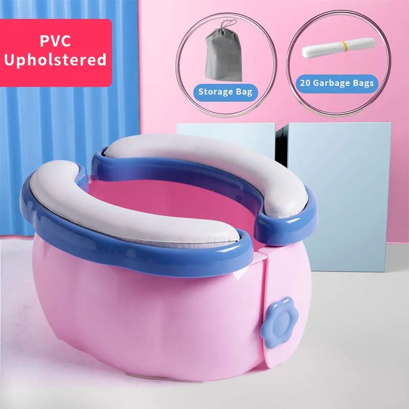 Portable Baby Potty – Foldable Kids Potty Training Seat With Storage Bag & Garbage Bags - ZOOMNSTORE