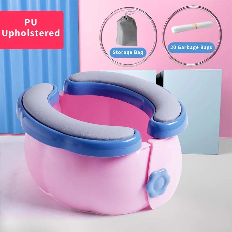 Portable Baby Potty – Foldable Kids Potty Training Seat With Storage Bag & Garbage Bags - ZOOMNSTORE