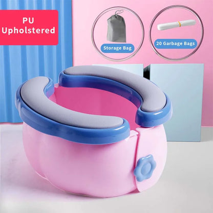 Portable Baby Potty – Foldable Kids Potty Training Seat With Storage Bag & Garbage Bags - ZOOMNSTORE