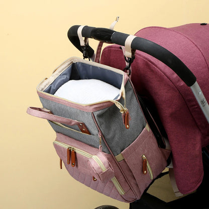 Quality Outdoor Portable Foldable baby Travelling bed backpack mommy bag fashion leisure large capacity infant carrier bag - ZOOMNSTORE