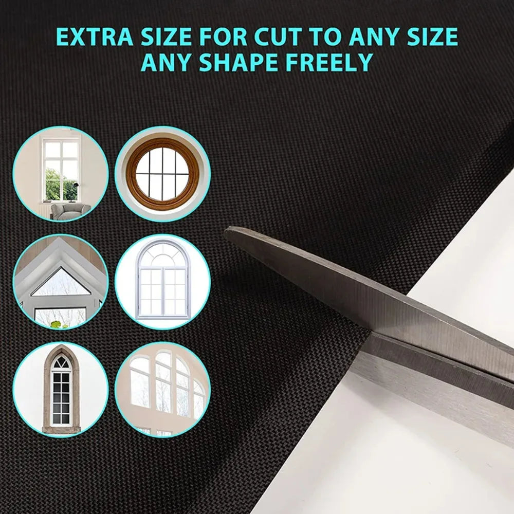 DIY Portable Travel Blackout Curtain Blind Window Thermal Insulated Kitchen Curtains Stick On Non-perforated Black Cloth - ZOOMNSTORE