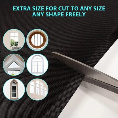 DIY Portable Travel Blackout Curtain Blind Window Thermal Insulated Kitchen Curtains Stick On Non-perforated Black Cloth - ZOOMNSTORE