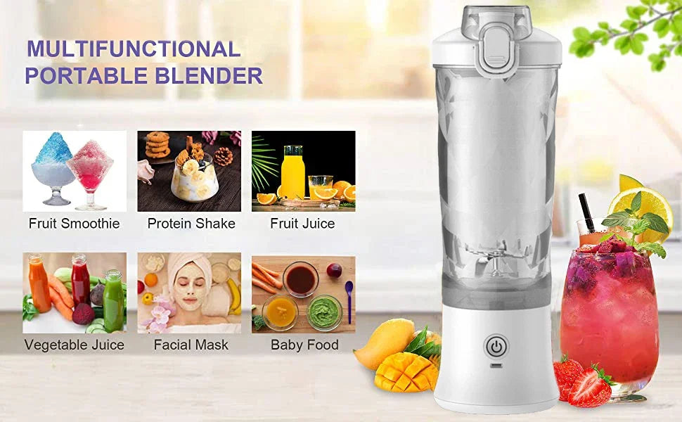 Portable 600ML Blender - USB Rechargeable Mini Juicer for Smoothies - ZOOMNSTORE