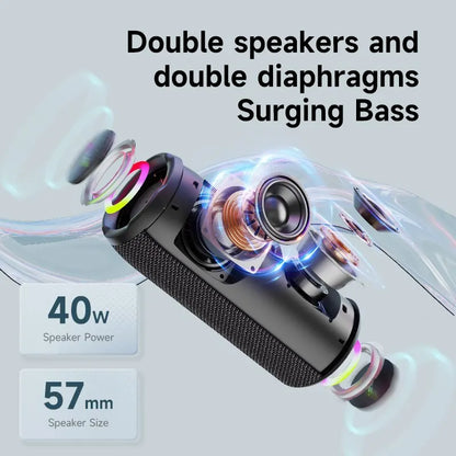 Portable Bluetooth Speaker - 20W Waterproof IPX6 Wireless Dual Pairing Sound - ZOOMNSTORE