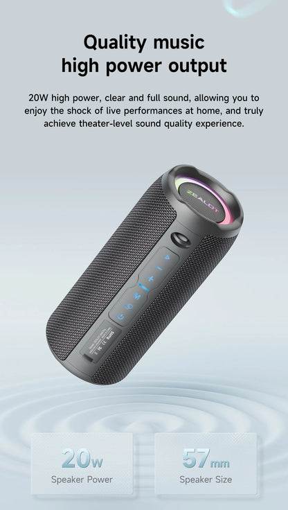 Portable Bluetooth Speaker - 20W Waterproof IPX6 Wireless Dual Pairing Sound - ZOOMNSTORE