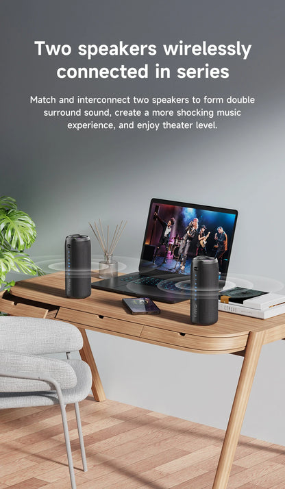 Portable Bluetooth Speaker - 20W Waterproof IPX6 Wireless Dual Pairing Sound - ZOOMNSTORE