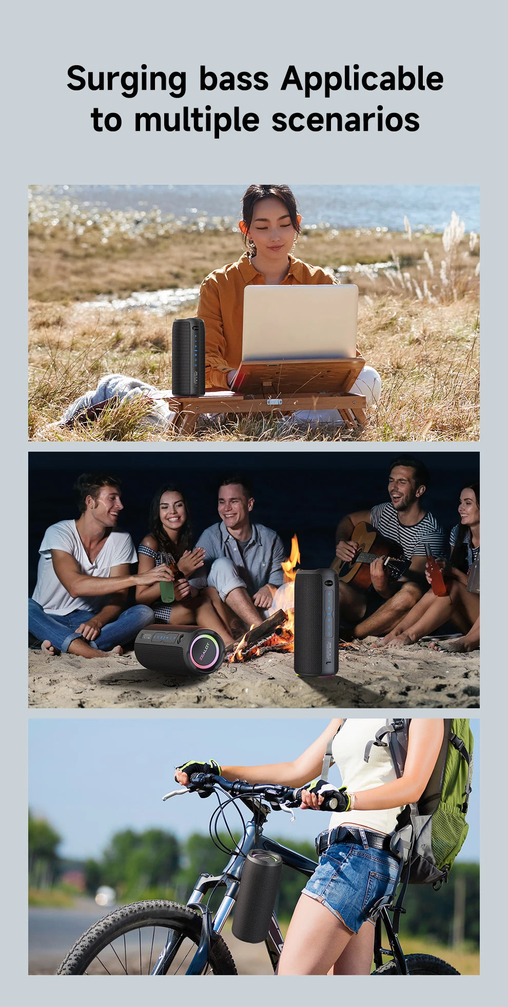 Portable Bluetooth Speaker - 20W Waterproof IPX6 Wireless Dual Pairing Sound - ZOOMNSTORE