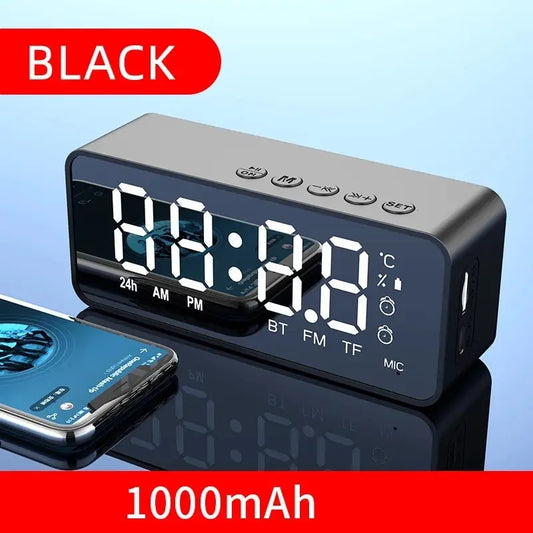 Portable Bluetooth Speaker - Mini Wireless Alarm Clock With Stereo Sound - ZOOMNSTORE