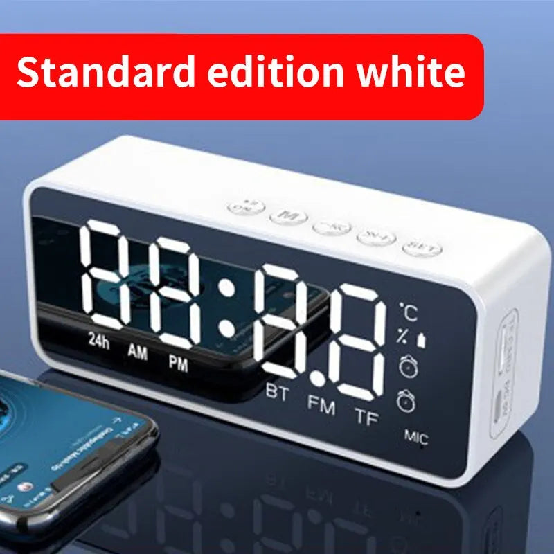 Portable Bluetooth Speaker - Mini Wireless Alarm Clock With Stereo Sound - ZOOMNSTORE