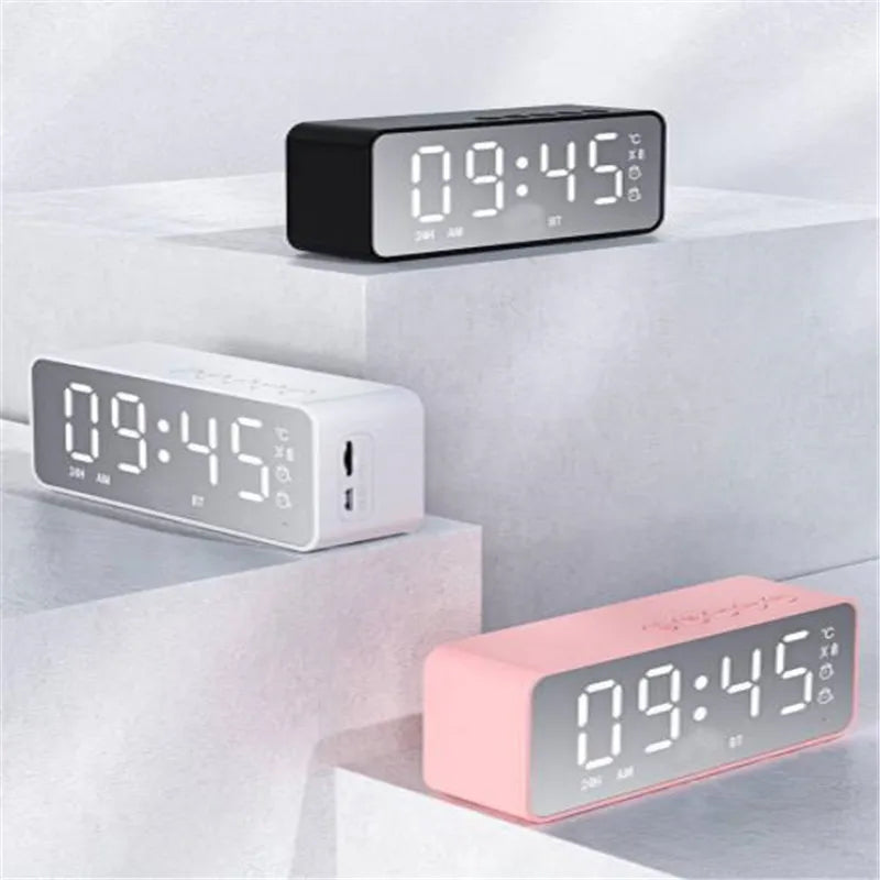 Portable Bluetooth Speaker - Mini Wireless Alarm Clock With Stereo Sound - ZOOMNSTORE