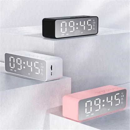 Portable Bluetooth Speaker - Mini Wireless Alarm Clock With Stereo Sound - ZOOMNSTORE