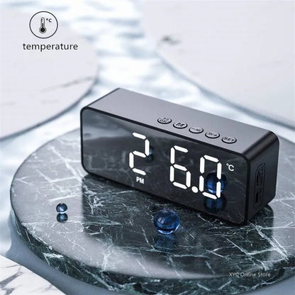 Portable Bluetooth Speaker - Mini Wireless Alarm Clock With Stereo Sound - ZOOMNSTORE