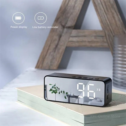 Portable Bluetooth Speaker - Mini Wireless Alarm Clock With Stereo Sound - ZOOMNSTORE
