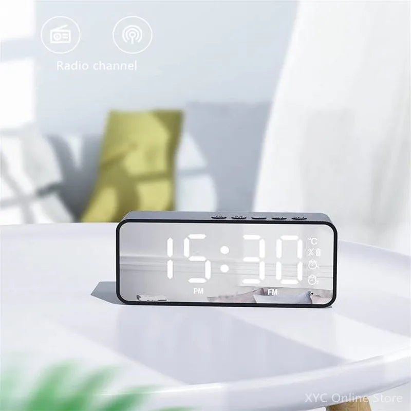 Portable Bluetooth Speaker - Mini Wireless Alarm Clock With Stereo Sound - ZOOMNSTORE