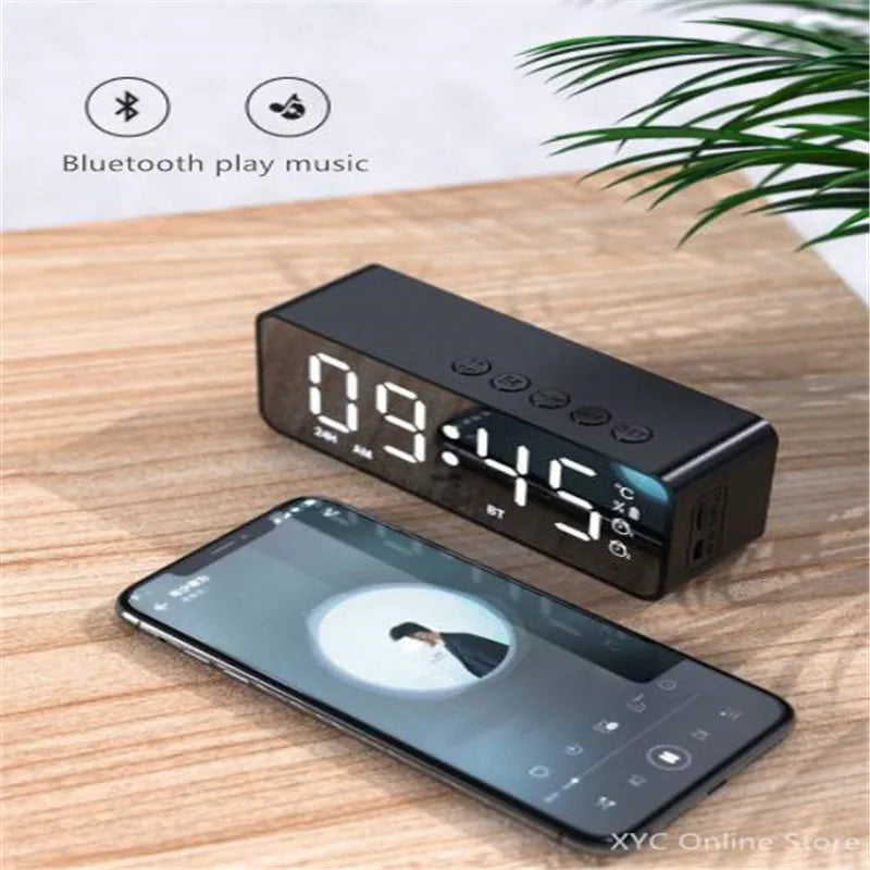 Portable Bluetooth Speaker - Mini Wireless Alarm Clock With Stereo Sound - ZOOMNSTORE