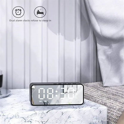 Portable Bluetooth Speaker - Mini Wireless Alarm Clock With Stereo Sound - ZOOMNSTORE
