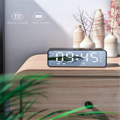 Portable Bluetooth Speaker - Mini Wireless Alarm Clock With Stereo Sound - ZOOMNSTORE