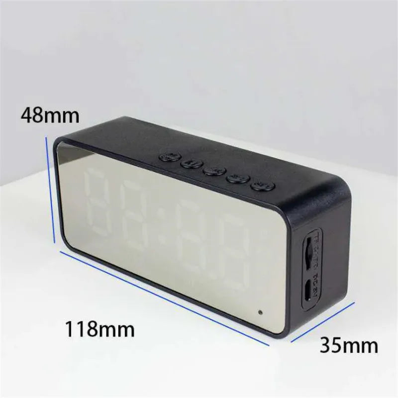 Portable Bluetooth Speaker - Mini Wireless Alarm Clock With Stereo Sound - ZOOMNSTORE