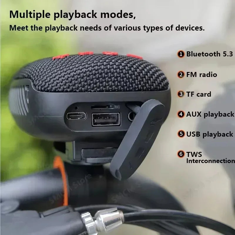 Portable Bluetooth Speaker - Waterproof Bike Handlebar Mount With FM Radio - ZOOMNSTORE
