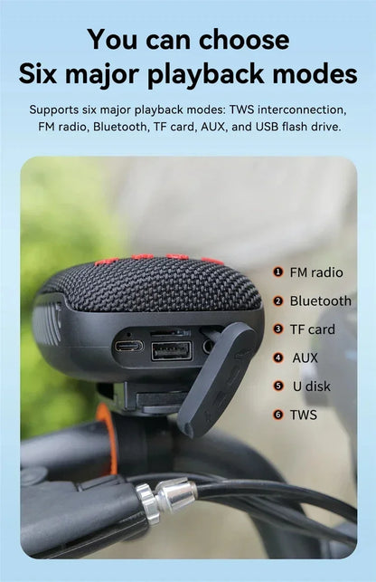 Portable Bluetooth Speaker - Waterproof Bike Handlebar Mount With FM Radio - ZOOMNSTORE