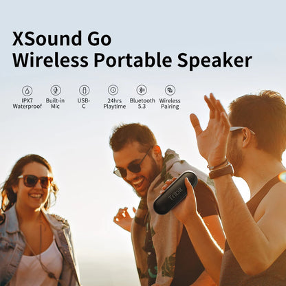 Portable Bluetooth Speaker - Tribit XSound Go | Waterproof Wireless Outdoor Speaker With 24 Hour Playtime - ZOOMNSTORE