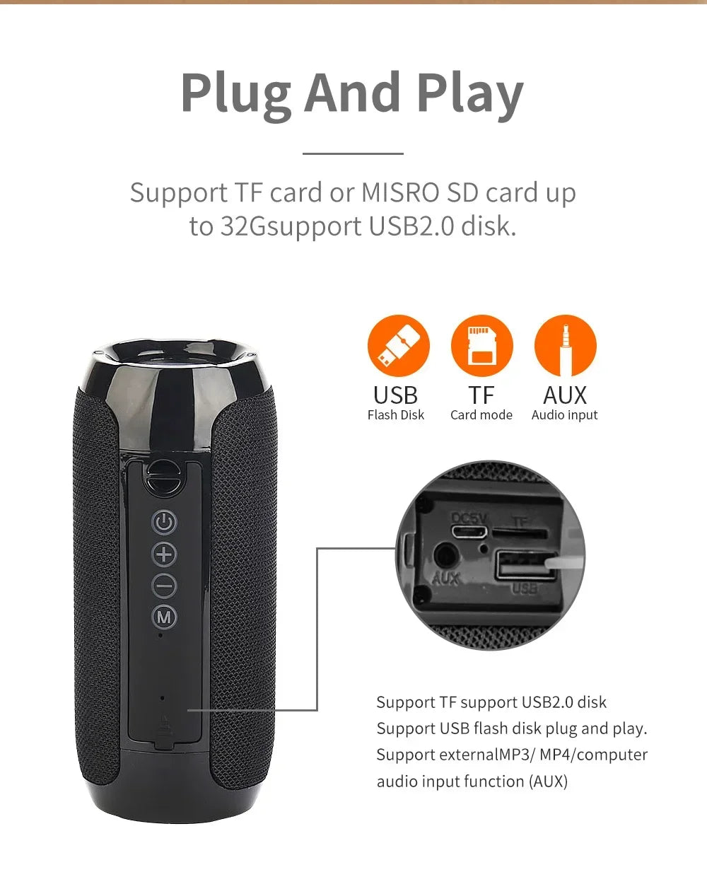 Portable Bluetooth Speaker - Waterproof Wireless Sound Box with Stereo Surround - ZOOMNSTORE