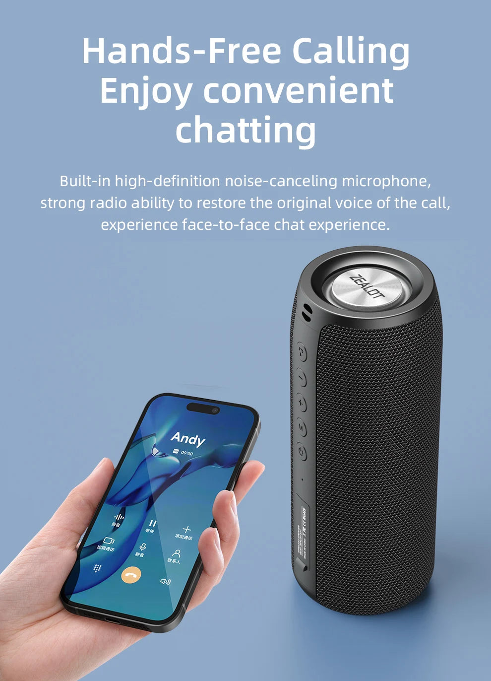 Portable Bluetooth Speaker – ZEALOT S51 Wireless Bass, Outdoor Waterproof, 10W - ZOOMNSTORE