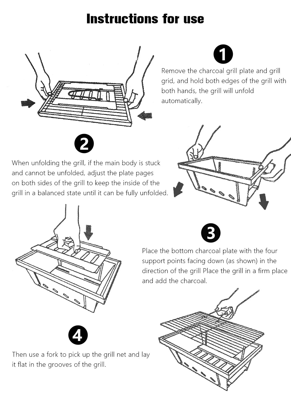 Portable Camping Grill Stainless Steel Outdoor Barbecue Grill - Folding Firewood Stove - ZOOMNSTORE
