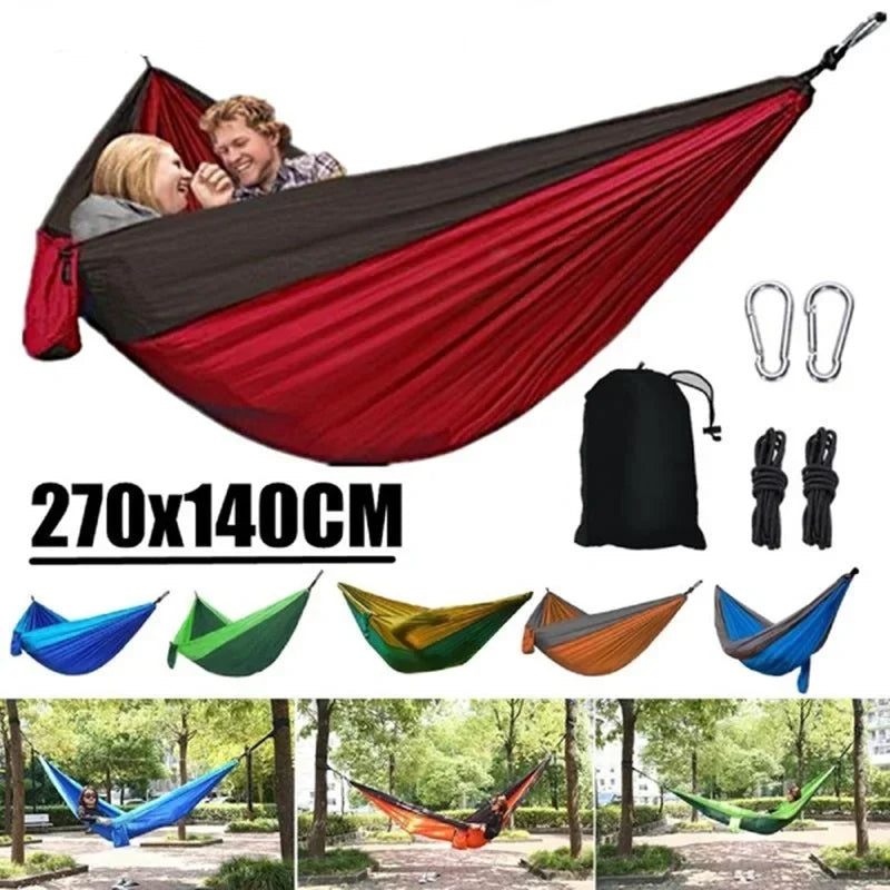 Portable Camping Hammock - High Strength Nylon Hanging Bed for Outdoor Use - ZOOMNSTORE