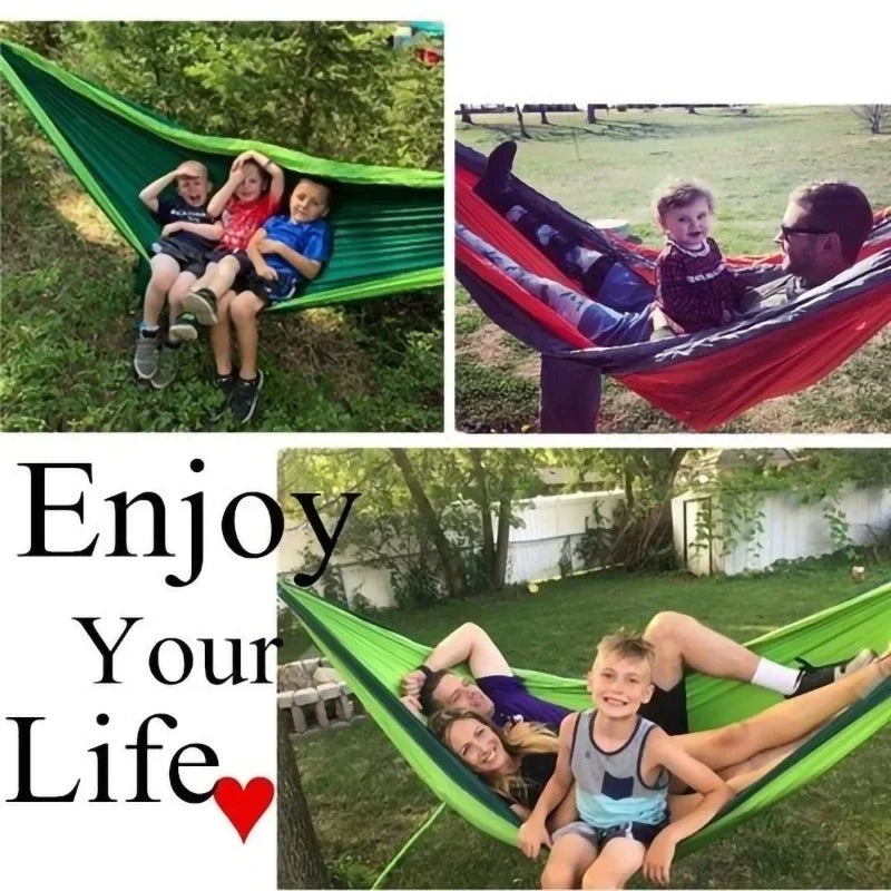 Portable Camping Hammock - High Strength Nylon Hanging Bed for Outdoor Use - ZOOMNSTORE