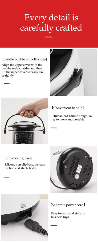 Portable Car Rice Cooker - 2L Electric Multi-Cooker  Food Steamer for 12V24V Vehicles - ZOOMNSTORE