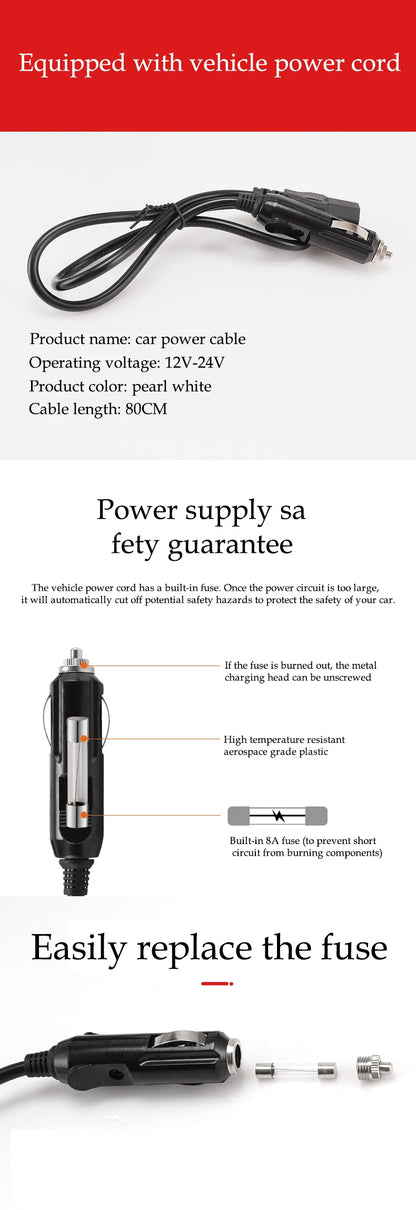 Portable Car Rice Cooker - 2L Electric Multi-Cooker  Food Steamer for 12V24V Vehicles - ZOOMNSTORE