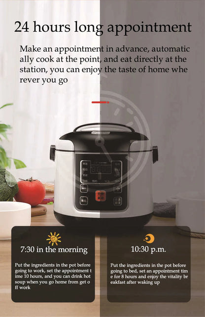 Portable Car Rice Cooker - 2L Electric Multi-Cooker  Food Steamer for 12V24V Vehicles - ZOOMNSTORE