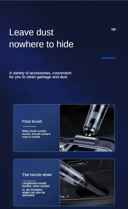 Portable Car Vacuum - Wireless Handheld Cleaning Machine with Powerful Suction - ZOOMNSTORE
