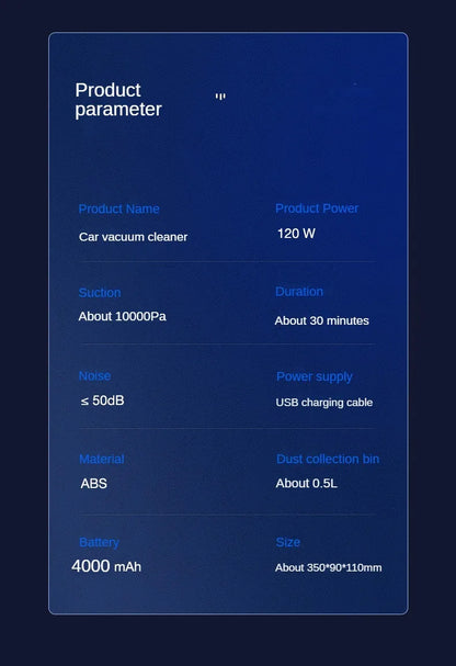 Portable Car Vacuum - Wireless Handheld Cleaning Machine with Powerful Suction - ZOOMNSTORE