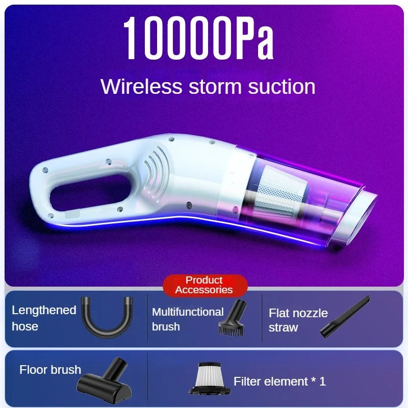 Portable Car Vacuum - Wireless Handheld Cleaning Machine with Powerful Suction - ZOOMNSTORE