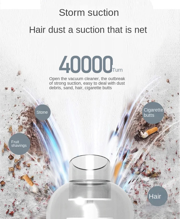 Portable Car Vacuum - Handheld Wireless Cleaner With Accessories for Vehicles - ZOOMNSTORE