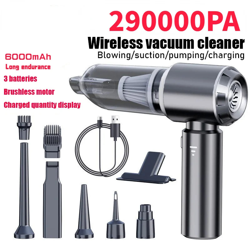 Portable Car Vacuum – Handheld Wireless Cleaner with Brushless Motor & Powerful Suction - ZOOMNSTORE