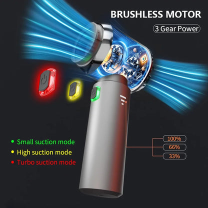 Portable Car Vacuum – Handheld Wireless Cleaner with Brushless Motor & Powerful Suction - ZOOMNSTORE