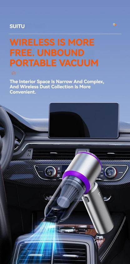 Portable Car Vacuum – Handheld Wireless Cleaner with Brushless Motor & Powerful Suction - ZOOMNSTORE