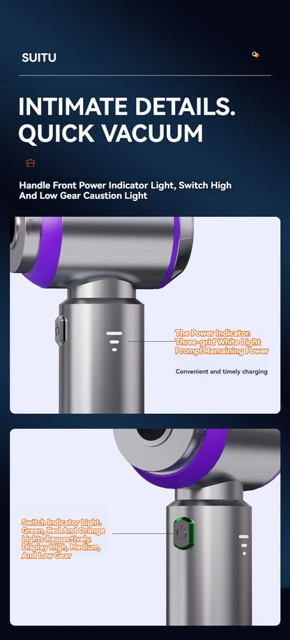 Portable Car Vacuum – Handheld Wireless Cleaner with Brushless Motor & Powerful Suction - ZOOMNSTORE