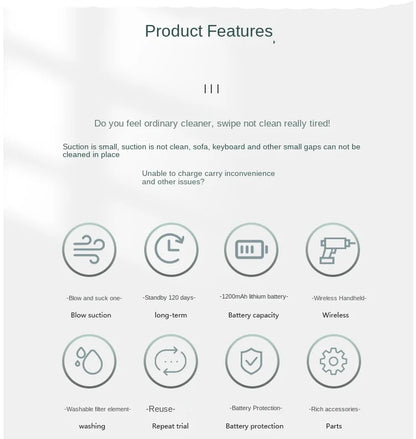 Car Vacuum Cleaner Portable Small Vacuum Cleaner For Multi Purpose Vehicles Small Household Pump Handheld Car Vacuum Cleaner - ZOOMNSTORE