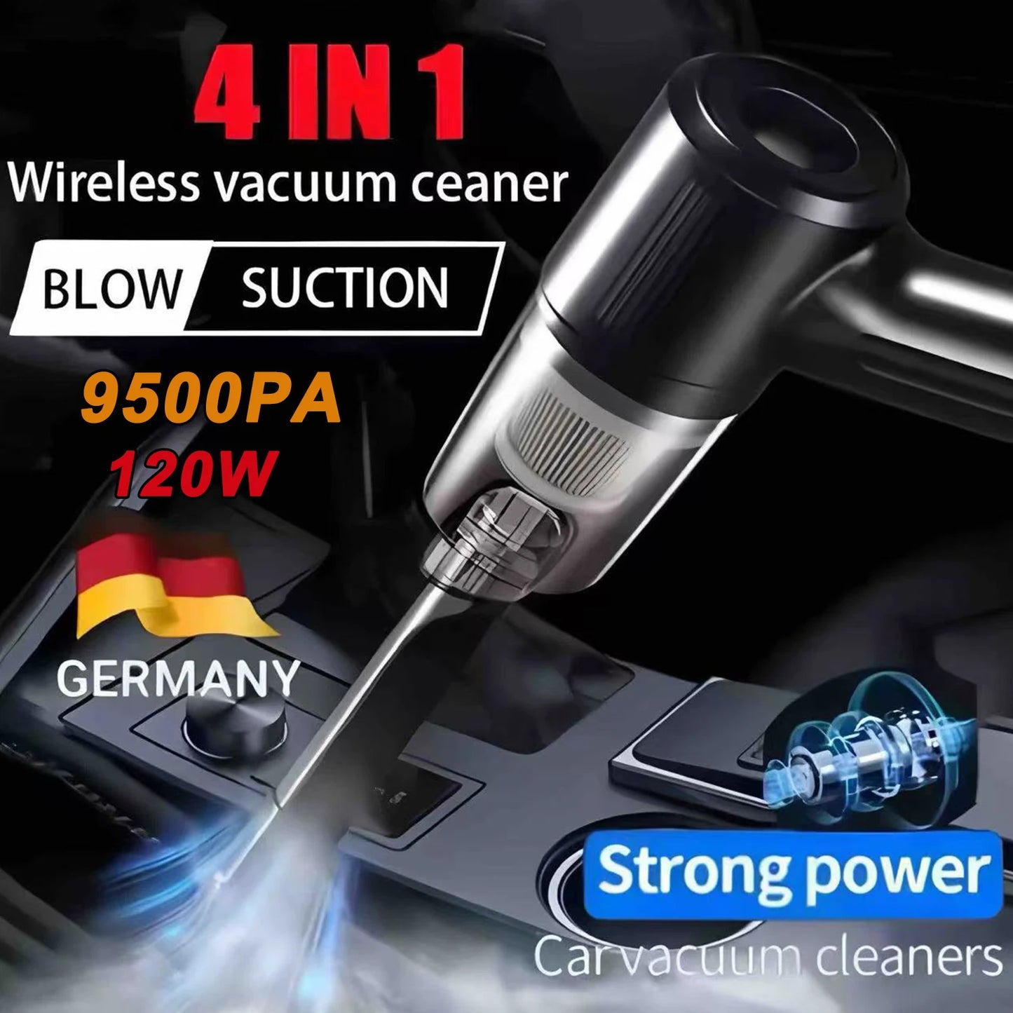 Combination Vacuum Cleaner USB Charging Car Household Vacuum Cleaner Small Car with Fully Automatic High Power Powerful Cleaning - ZOOMNSTORE