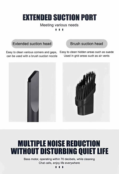 Combination Vacuum Cleaner USB Charging Car Household Vacuum Cleaner Small Car with Fully Automatic High Power Powerful Cleaning - ZOOMNSTORE