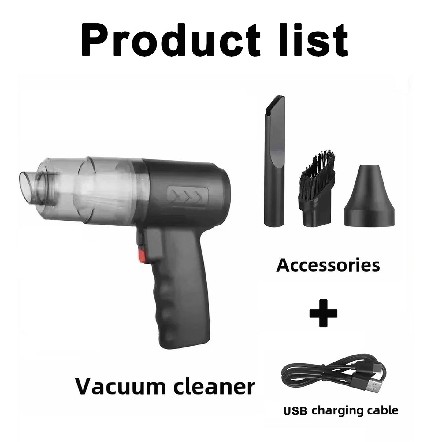 Combination Vacuum Cleaner USB Charging Car Household Vacuum Cleaner Small Car with Fully Automatic High Power Powerful Cleaning - ZOOMNSTORE