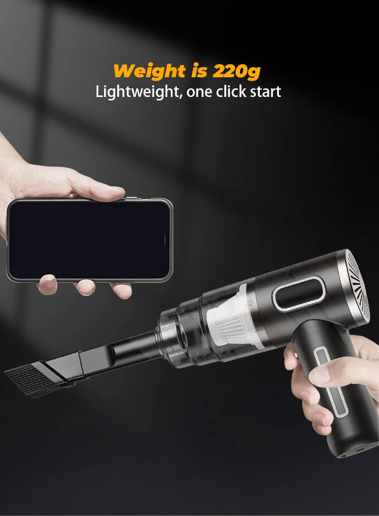 Portable Car Vacuum | Wireless Vacuum Cleaner With Powerful Suction & HEPA Filter - ZOOMNSTORE