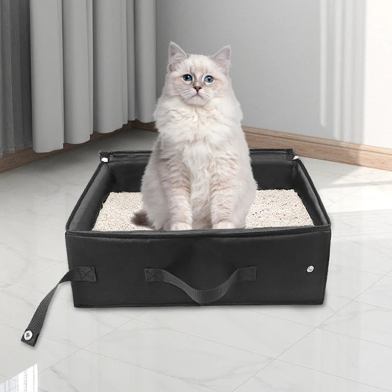 Portable Folding Pet Litter Box - Waterproof Travel Dog  Cat Toilet Tray - ZOOMNSTORE