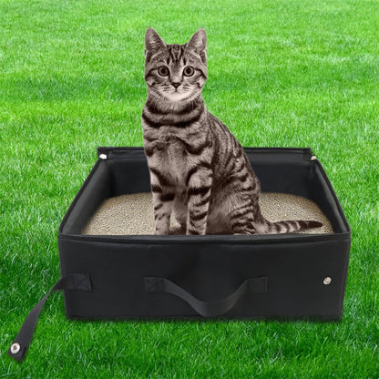 Portable Folding Pet Litter Box - Waterproof Travel Dog  Cat Toilet Tray - ZOOMNSTORE